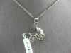 ANTIQUE 14KT WHITE GOLD 3D HANDCRAFTED BABY CARRIAGE FLOATING PENDANT & CHAIN