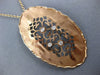ESTATE .16CT DIAMOND 14KT ROSE GOLD 3D FILIGREE ETOILE OVAL HEART LOVE NECKLACE