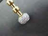 ESTATE LONG 1.10CT DIAMOND 14KT WHITE & YELLOW GOLD CIRCULAR DOME DROP EARRINGS
