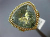 EXTRA LARGE 12.16CT DIAMOND & GREEN AMETHYST 14KT 2TONE GOLD FILIGREE HALO RING