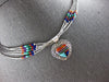 LARGE & LONG AAA MULTI GEM 925 SILVER FILIGREE HEART BY THE YARD NECKLACE #28012