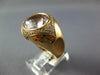 EXTRA LARGE 6.92CT DIAMOND & AAA PINK QUARTZ 14KT YELLOW GOLD FLOWER BEZEL RING