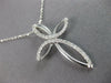 ESTATE 1.02CT DIAMOND 14KT WHITE GOLD MULTI LEAF INFINITY CROSS FLOATING PENDANT