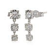 ESTATE .22CT DIAMOND 18K WHITE GOLD PAST PRESENT FUTURE JOURNEY HANGING EARRINGS