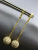 ESTATE .32CT DIAMOND 14KT YELLOW GOLD 3D ROUND CLASSIC BALL HANGING EARRINGS