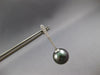 ESTATE LARGE .19CT DIAMOND & TAHITIAN PEARL 14KT WHITE GOLD BAR HANGING EARRINGS