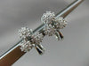 ANTIQUE .70CT DIAMOND 14KT WHITE GOLD HANGING FLOWER CLIP ON EARRINGS #1199