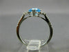 ESTATE .90CT DIAMOND & AAA CUSHION CUT BLUE TOPAZ 14KT WHITE GOLD FUN LOVE  RING