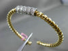 ESTATE 1.20CT DIAMOND 14KT WHITE & YELLOW GOLD 3D SWIRL FLEXIBLE BANGLE BRACELET