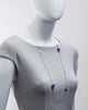 EXTRA LONG 10.01CT DIAMOND & AAA LAPIS 18K WHITE GOLD MULTI HEART LOVE NECKLACE