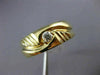 ESTATE .12CT DIAMOND 14K YELLOW GOLD SOLITAIRE MULTI WAVE MENS GYPSY RING #11663