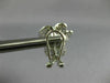 ESTATE LARGE .81CT DIAMOND 18KT WHITE GOLD 3D CLASSIC FLOWER CLIP ON EARRINGS