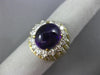 ANTIQUE LARGE 8.34CT DIAMOND & AAA AMETHYST 18K TWO TONE GOLD 3D OVAL RING #2624