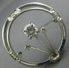 ANTIQUE LARGE 1.5CT OLD MINE DIAMOND & AAA SAPPHIRE 14K WHITE GOLD FLOWER BROOCH