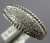 ESTATE .29CT DIAMOND 18KT WHITE GOLD 3D MULTI ROW PAVE BEADED ANNIVERSARY RING