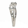 .35CT DIAMOND 18KT WHITE GOLD ROUND BAGUETTE & PEAR SHAPE DOUBLE SQUARE FUN RING