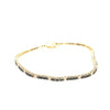ESTATE 2.33CT WHITE & BLACK DIAMOND 14KT YELLOW GOLD 3D ROUND TENNIS BRACELET