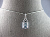 2.58CT DIAMOND & AAA BLUE TOPAZ 14KT WHITE GOLD 3D EMERALD CUT & ROUND PENDANT