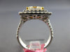 GIA EXTRA LARGE 2.72CT WHITE & FANCY YELLOW DIAMOND 18KT 2 TONE GOLD SQUARE RING
