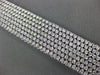 ESTATE LARGE 12.81CT DIAMOND 18KT WHITE GOLD 3D MULTI ROW CUFF TENNIS BRACELET