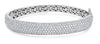 ESTATE LARGE 6.68CT DIAMOND 18KT WHITE GOLD 3D MULTI ROW CUFF BANGLE BRACELET
