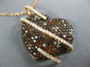 ESTATE LARGE 2.72CT WHITE & ORANGE DIAMOND 18KT ROSE GOLD SIDEWAYS HEART PENDANT
