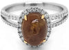 ESTATE 3.75CT DIAMOND & AAA RED SAPPHIRE 18K 2 TONE GOLD 3D HALO ENGAGEMENT RING