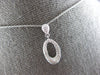 ESTATE .28CT DIAMOND 14KT WHITE GOLD 3D CLASSIC OPEN OVAL FUN FLOATING PENDANT