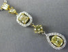 GIA 2.54CT MULTI CUT WHITE & FANCY YELLOW DIAMONDS 18K 2 TONE GOLD LOVE NECKLACE