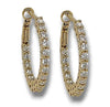 .79CT DIAMOND 14KT YELLOW GOLD 3D ROUND CLASSIC INSIDE OUT HOOP HANGING EARRINGS