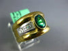 LARGE 1.45CT DIAMOND & AAA EMERALD 18KT 2 TONE GOLD ASSCHER OVAL ENGAGEMENT RING