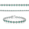 6.25CT DIAMOND & AAA EMERALD 14KT WHITE GOLD OVAL & ROUND MULTI FLORAL BRACELET