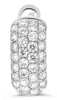 WIDE 1.26CT DIAMOND 14KT WHITE GOLD 3D MULTI ROW PAVE CLIP ON HANGING EARRINGS