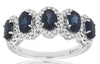 1.65CT DIAMOND & AAA SAPPHIRE 14KT WHITE GOLD 3D OVAL 5 STONE ANNIVERSARY RING