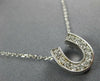 ESTATE .20CT DIAMOND 14KT WHITE GOLD 3D HORSE SHOE LUCKY FUN PENDANT #26970