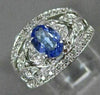 WIDE 1.05CT DIAMOND & AAA TANZANIITE 14KT WHITE GOLD 3D FILIGREE ENGAGEMENT RING