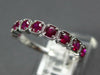 .57CT AAA RUBY 14KT WHITE GOLD 3D ROUND FILIGREE SEMI ETERNITY ANNIVERSARY RING