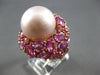 EXTRA LARGE 15.47CT AAA PINK SAPPHIRE & PINK SOUTH SEA PEARL 18KT ROSE GOLD RING