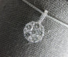 LARGE .91CT DIAMOND 18KT WHITE GOLD 3D ROUND INVISIBLE CIRCULAR FLOATING PENDANT