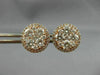 ESTATE LARGE 0.85CT DIAMOND 18KT WHITE GOLD 3D CLUSTER FLOWER HALO STUD EARRINGS