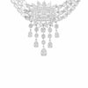 EXTRA LARGE 33.79CT DIAMOND 18KT WHITE GOLD MULTI SHAPE FLORAL 3 STRAND NECKLACE