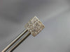 ESTATE 1.0CT DIAMOND 14KT TWO TONE GOLD 3D INVISIBLE SQUARE STUD EARRINGS #17965