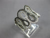 WIDE .99CT BLACK & WHITE DIAMOND 14K WHITE GOLD MULTI WAVE CRISS CROSS LOVE RING