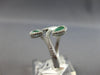 ESTATE WIDE 1.07CT DIAMOND & AAA EMERALD 14K WHITE GOLD 3D MULTI SHAPE LOVE RING