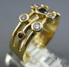 WIDE .44CT DIAMOND & AAA SAPPHIRE 14K YELLOW GOLD 3D MULTI BEZEL ETOILE FUN RING