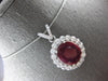 EXTRA LARGE 13.79CT DIAMOND & AAA RUBY 14KT WHITE GOLD 3D CLASSIC PENDANT #27986