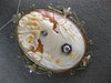 LARGE .20CT OLD MINE DIAMOND 14KT WHITE GOLD 3D LADY CAMEO PENDANT BROOCH #27317