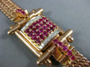 ANTIQUE LARGE 2.40CT DIAMOND & AAA RUBY 14KT ROSE GOLD SQUARE FUN BRACELET #2767