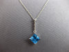 1.41CT DIAMOND & AAA BLUE TOPAZ 14KT GOLD 3D PRINCESS & ROUND FLOATING PENDANT