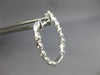 .95CT DIAMOND 18K WHITE GOLD 3D OVAL INSIDE OUT SHARE PRONG HOOP HUGGIE EARRINGS